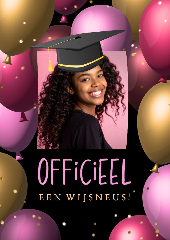 Geslaagd kaarten - Geslaagd kaart humor officieel een wijsneus met eigen foto