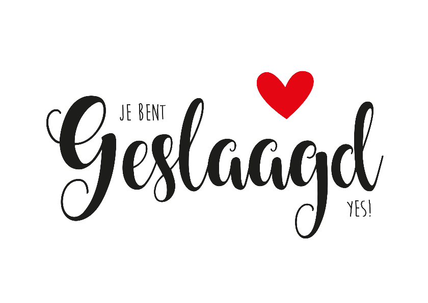 Geslaagd kaarten - Geslaagd kaart je bent geslaagd YES