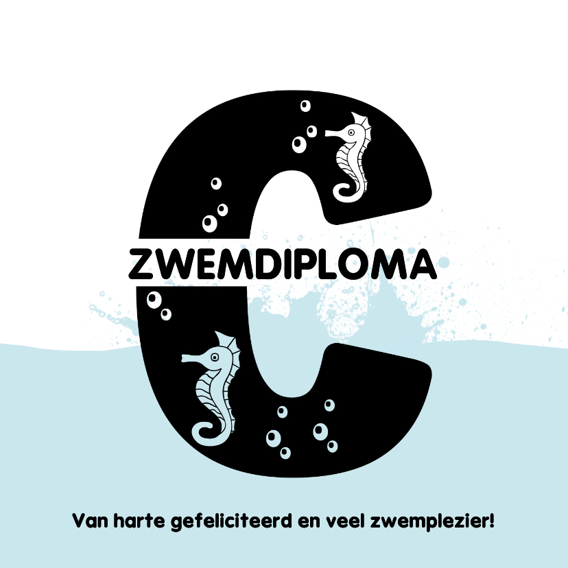 Geslaagd Kaart Zwemdiploma C Opspattend Water Kaartje2go