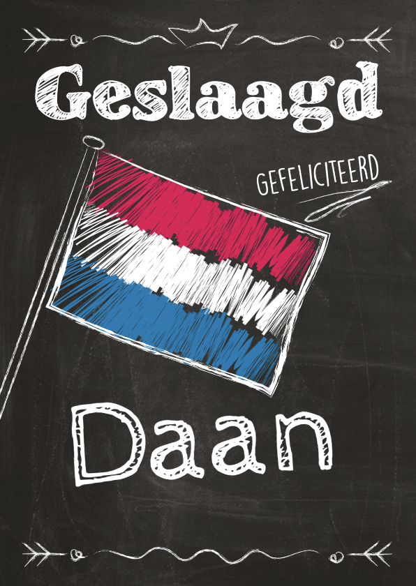 Geslaagd op schoolbord naam - Geslaagd kaarten Geslaagd kaarten - Geslaagd op schoolbord naam