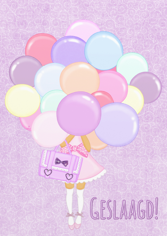 Geslaagd Pastel Ballon - TbJ - Geslaagd kaarten Geslaagd kaarten - Geslaagd Pastel Ballon - TbJ