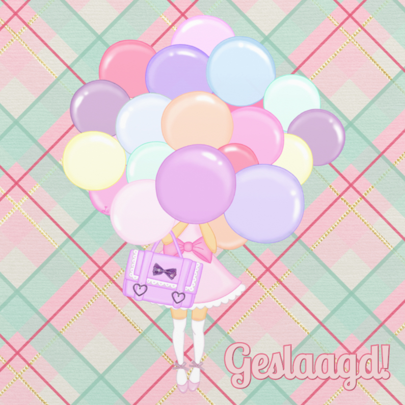 Geslaagd Pastel Ballonnen - TbJ - Geslaagd kaarten Geslaagd kaarten - Geslaagd Pastel Ballonnen - TbJ