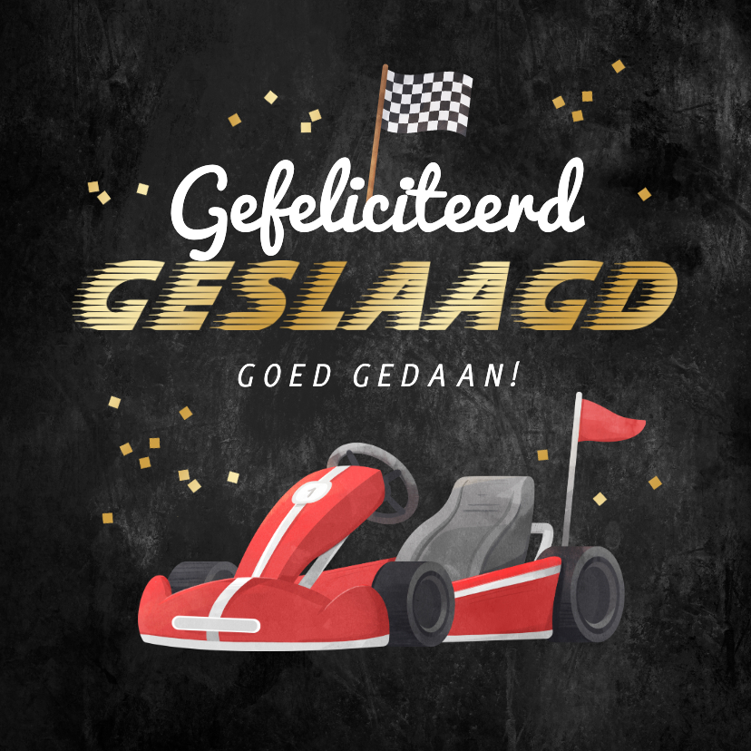 Geslaagd kaarten - Geslaagd rijbewijs kaart kartauto goed gedaan
