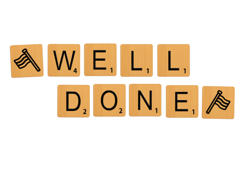 Geslaagd Scrabble Well Done - Geslaagd kaarten Geslaagd kaarten - Geslaagd Scrabble Well Done