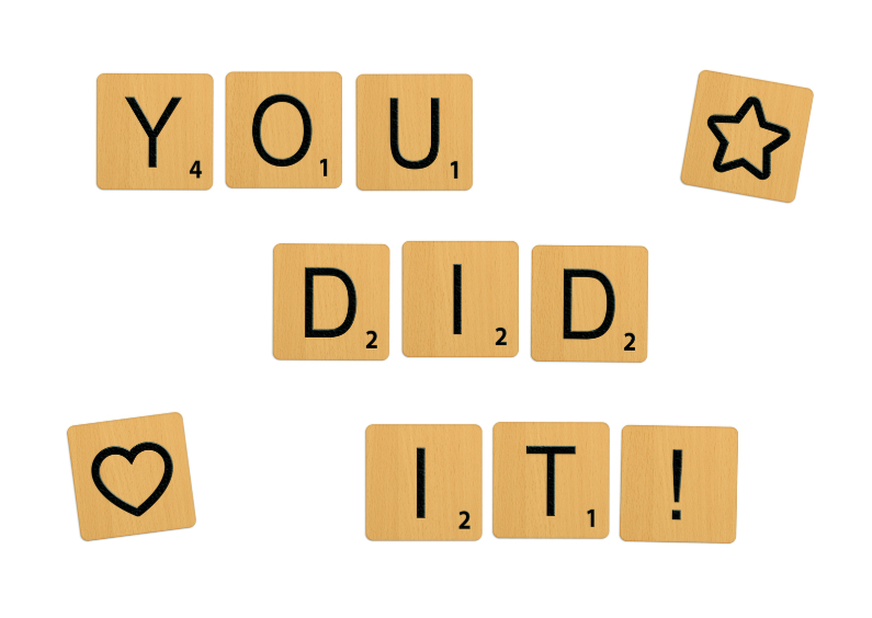 Geslaagd kaarten - Geslaagd Scrabble You Did It