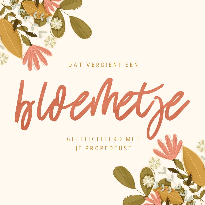 Geslaagd kaarten - Geslaagd voor propedeuse met bloemen