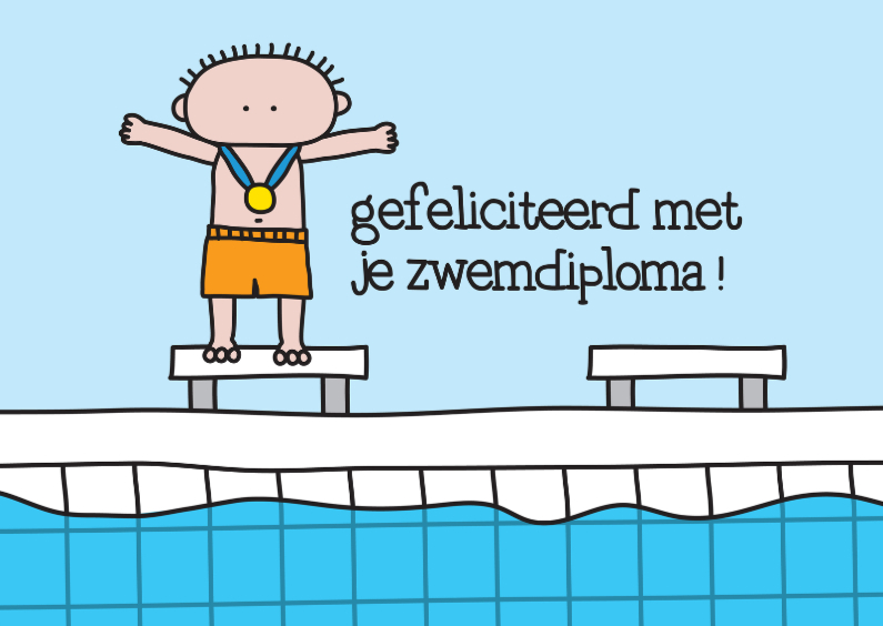 Geslaagd Zwemdiploma Jongen - Geslaagd kaarten Geslaagd kaarten - Geslaagd Zwemdiploma Jongen