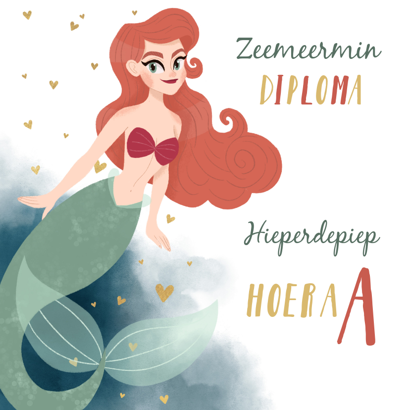 Geslaagd zwemdiploma zeemeermin - Geslaagd kaarten Geslaagd kaarten - Geslaagd zwemdiploma zeemeermin