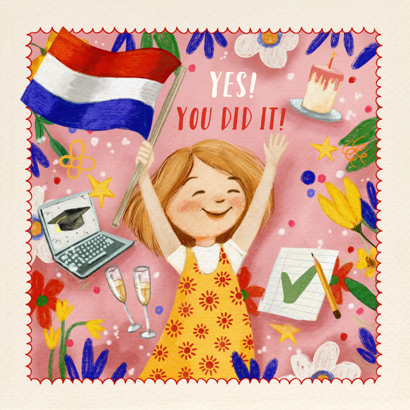 Geslaagdkaart om iemand te feliciteren met haar afstuderen! - Geslaagd kaarten Geslaagd kaarten - Geslaagdkaart om iemand te feliciteren met haar afstuderen!