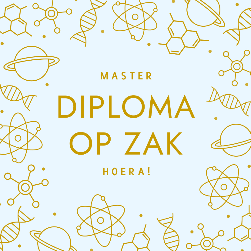 Geslaagd kaarten - Geslaagdkaart wetenschappelijk thema diploma op zak