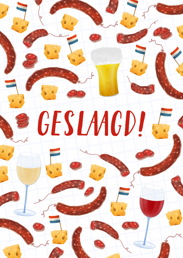 Geslaagdkaart worst kaas - Geslaagd kaarten Geslaagd kaarten - Geslaagdkaart worst kaas
