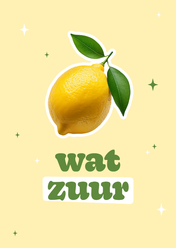 Geslaagd kaarten - Grappig gezakt kaartje zuur met citroen