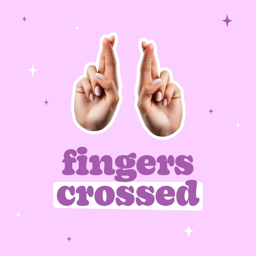 Herexamen kaart grappig fingers crossed - Geslaagd kaarten Geslaagd kaarten - Herexamen kaart grappig fingers crossed