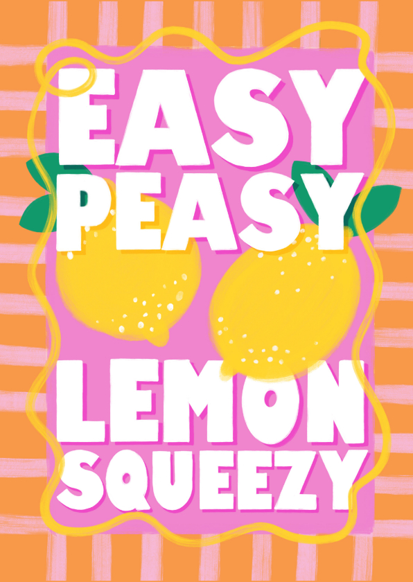 Geslaagd kaarten - Hippe geslaagdkaart "Easy peasy lemon squeezy" met citroenen