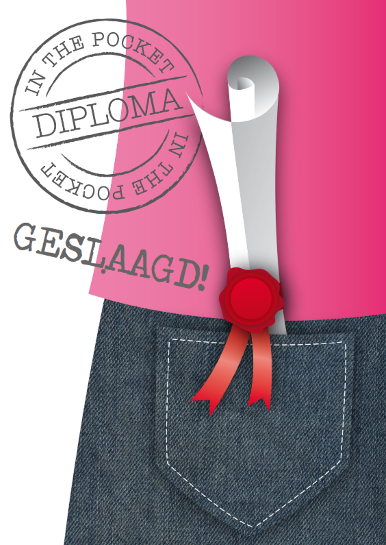 In the pocket roze - Geslaagd kaarten Geslaagd kaarten - In the pocket roze