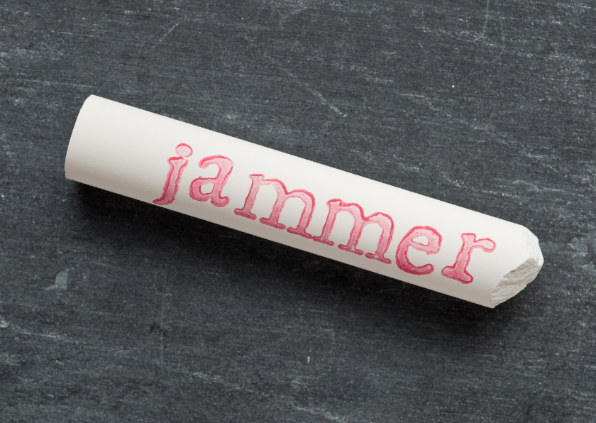 JAMMER op wit krijtje - Geslaagd kaarten Geslaagd kaarten - JAMMER op wit krijtje