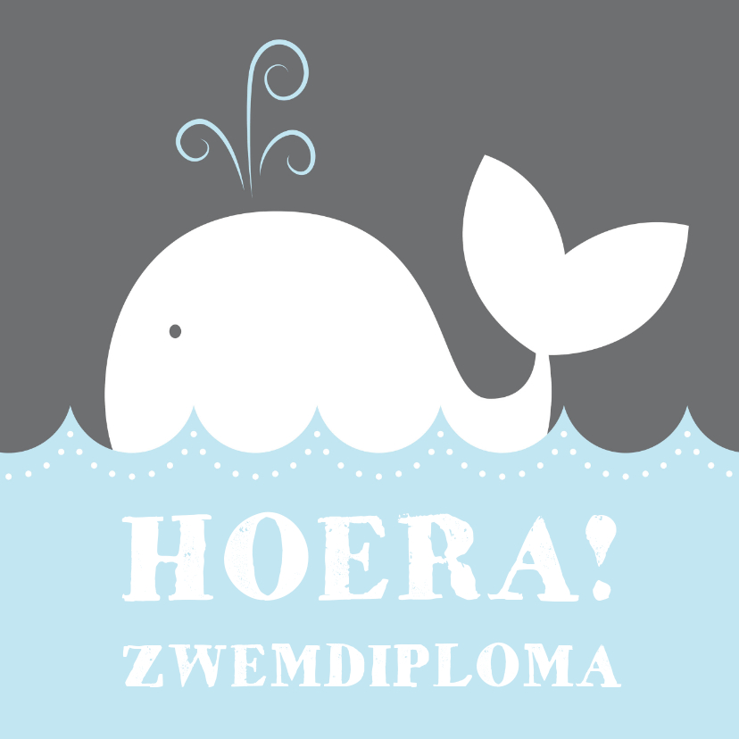 Kaart Walvis in het water - Geslaagd kaarten Geslaagd kaarten - Kaart Walvis in het water