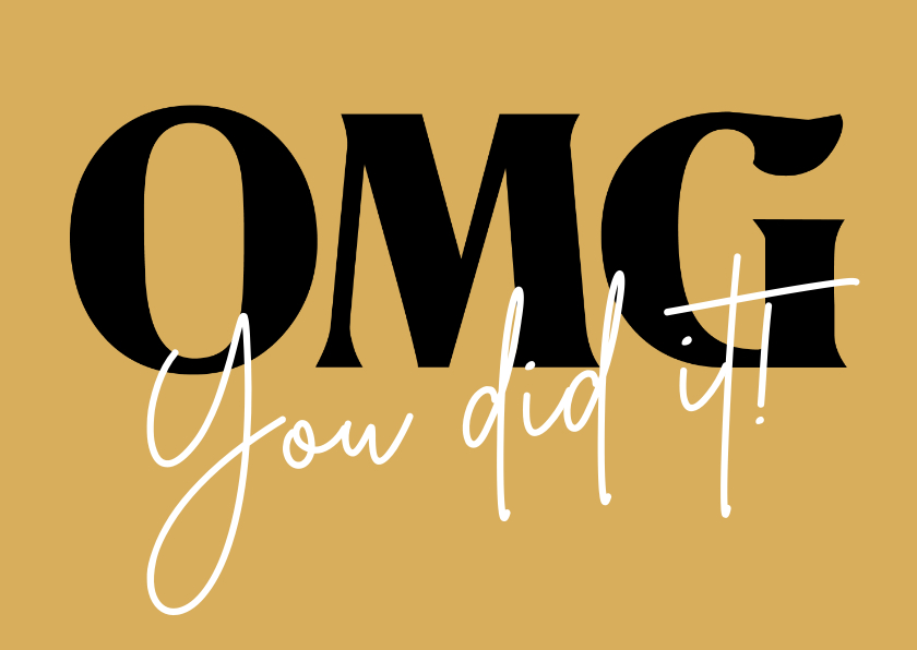 OMG - OH MY GOD - Geslaagd kaarten Geslaagd kaarten - OMG - OH MY GOD