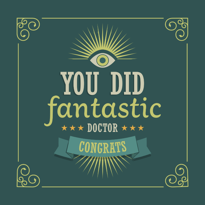PhD felicitatie kaart voor doctor met vintage look - Geslaagd kaarten Geslaagd kaarten - PhD felicitatie kaart voor doctor met vintage look