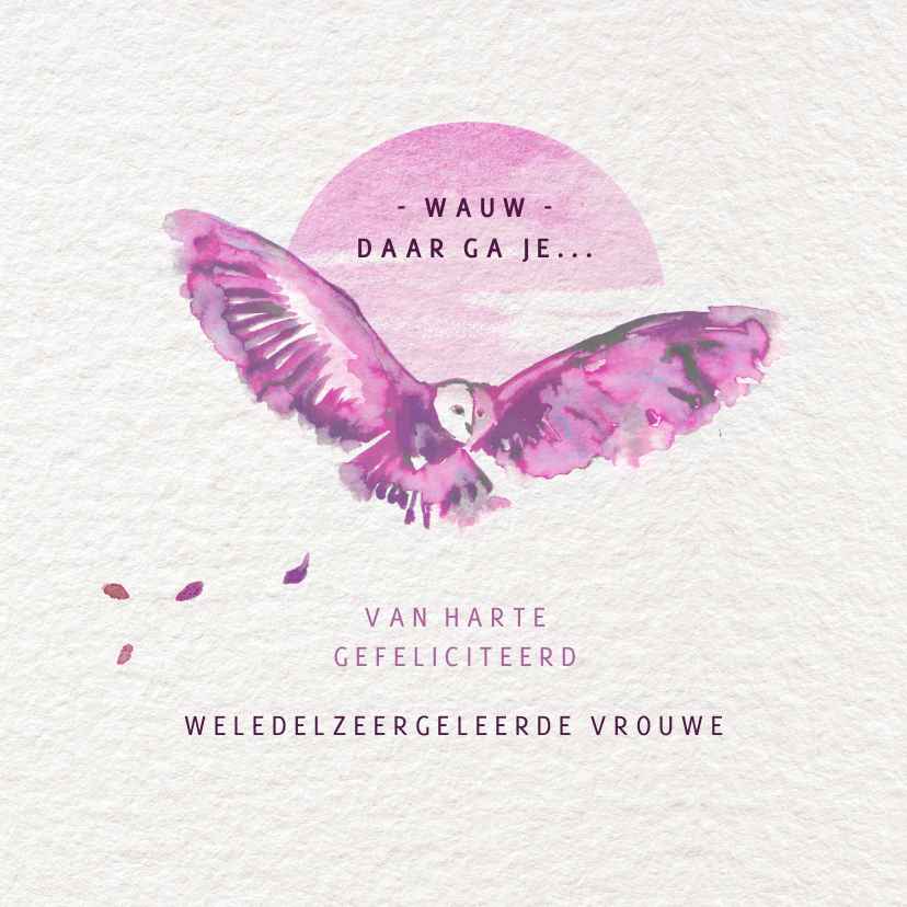 PhD felicitatie voor doctor met illustratie uil - vrouw - Geslaagd kaarten Geslaagd kaarten - PhD felicitatie voor doctor met illustratie uil - vrouw