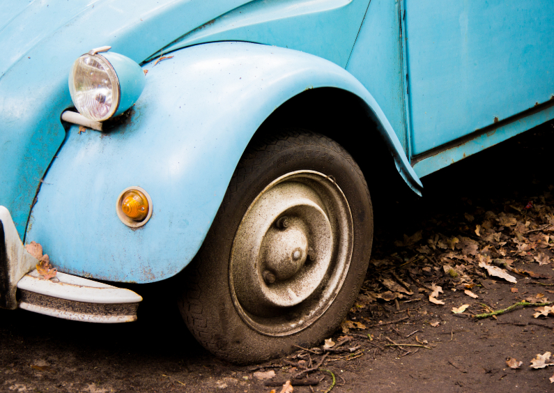 Rijbewijs Auto vintage blauw - Geslaagd kaarten Geslaagd kaarten - Rijbewijs Auto vintage blauw