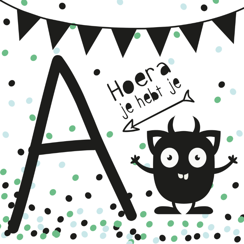 Zwendiploma Monster A - Geslaagd kaarten Geslaagd kaarten - Zwendiploma Monster A