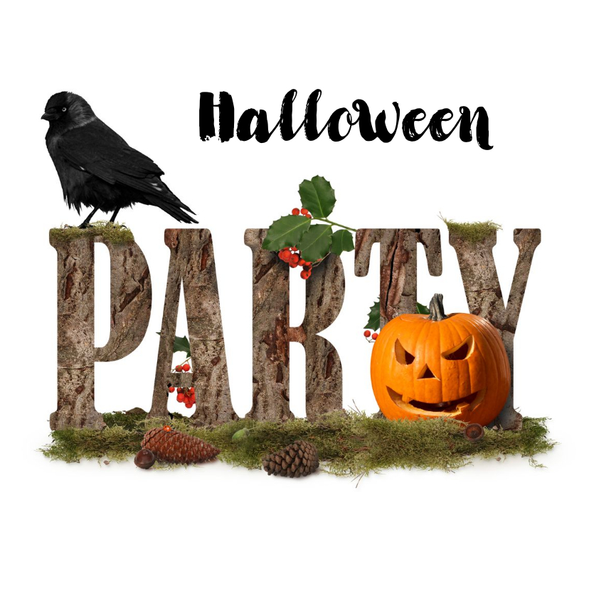 Halloweenfeest Jack en zwarte vogel - Halloween kaarten Halloween kaarten - Halloweenfeest Jack en zwarte vogel