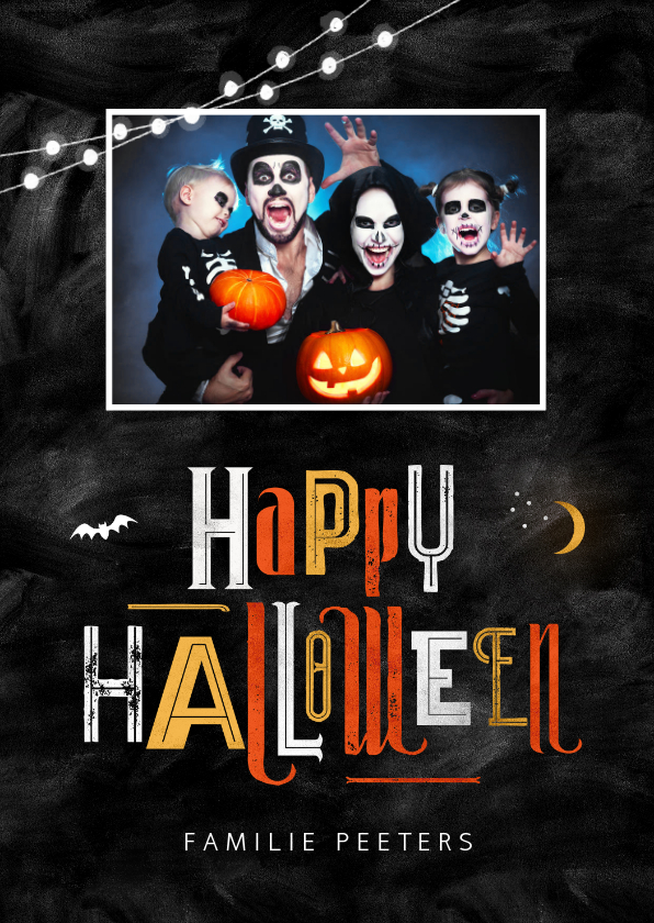 Happy halloween wenskaart foto nacht typografie - Halloween kaarten Halloween kaarten - Happy halloween wenskaart foto nacht typografie