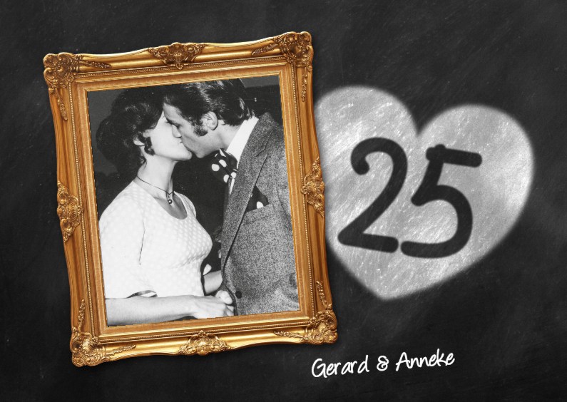 25 jaar huwelijk fotolijst - Jubileumkaarten Jubileumkaarten - 25 jaar huwelijk fotolijst