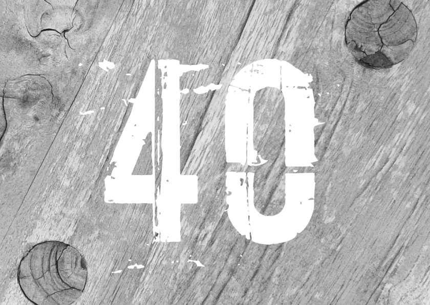 40 jaar getrouwd hout design - Jubileumkaarten Jubileumkaarten - 40 jaar getrouwd hout design
