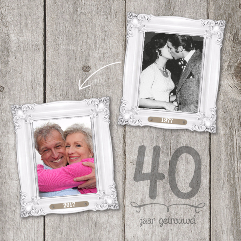 Jubileumkaarten - 40-jaar-huwelijk-fotolijstjes