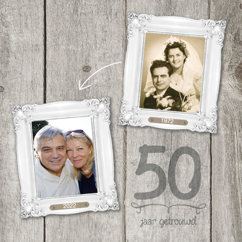 Ongekend 50 jaar huwelijk fotolijstjes - Jubileumkaarten | Kaartje2go UZ-79
