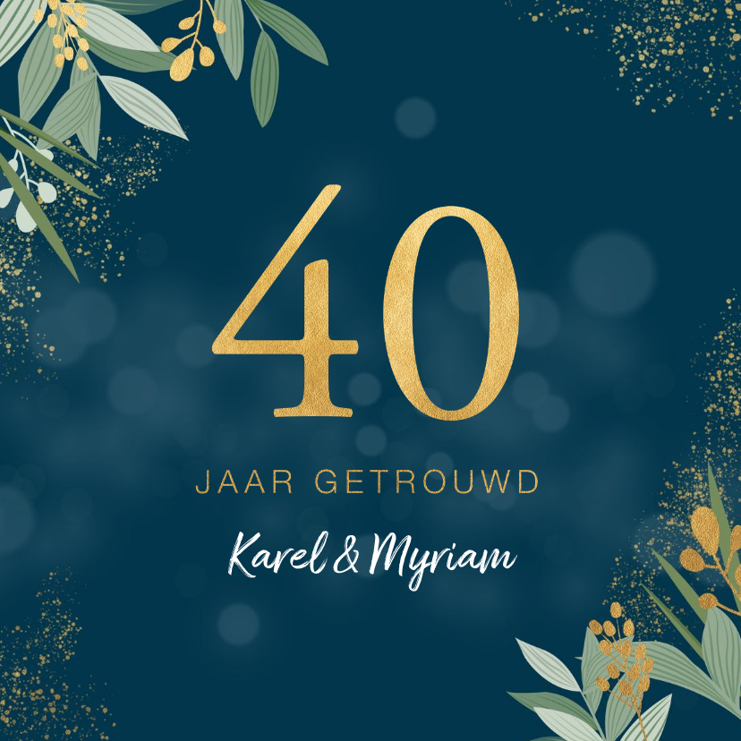 Botanische uitnodiging jubileum - Jubileumkaarten Jubileumkaarten - Botanische uitnodiging jubileum
