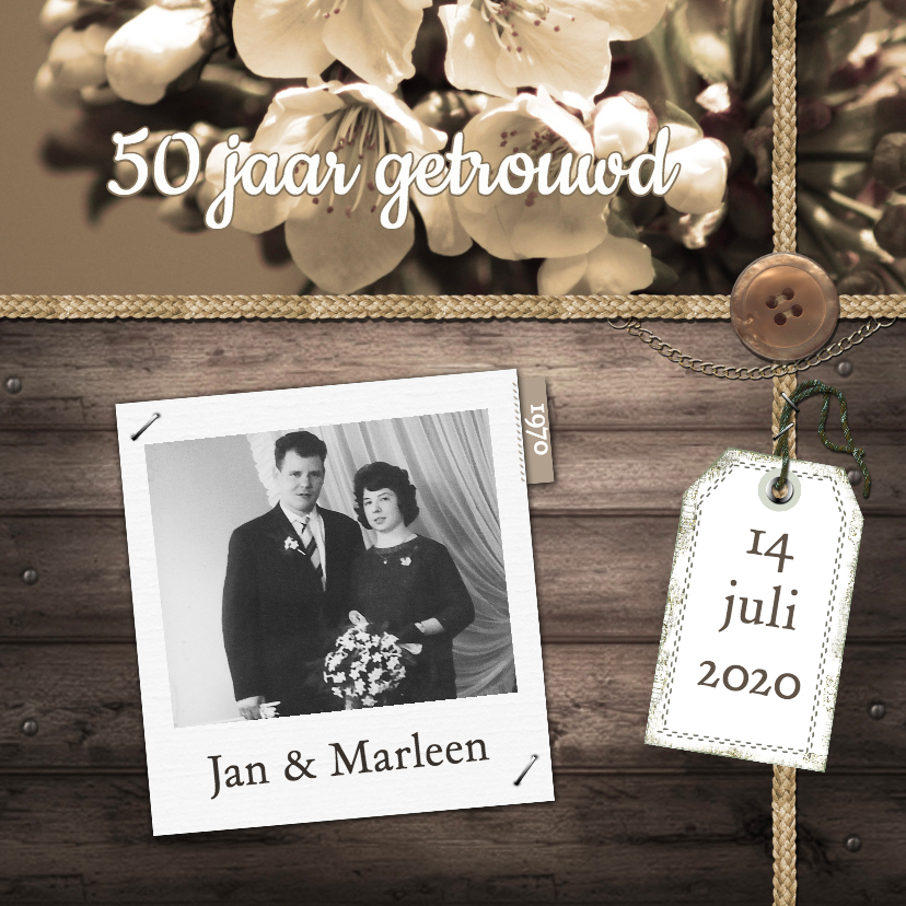 Feest bloemen zelf aanpassen h - Jubileumkaarten Jubileumkaarten - Feest bloemen zelf aanpassen h
