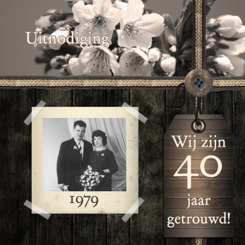 Feest bloemen zelf aanpassen k - Jubileumkaarten Jubileumkaarten - Feest bloemen zelf aanpassen k