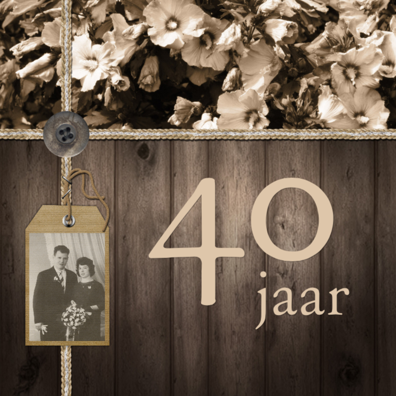 Feest hout bloemen vintage b - Jubileumkaarten Jubileumkaarten - Feest hout bloemen vintage b