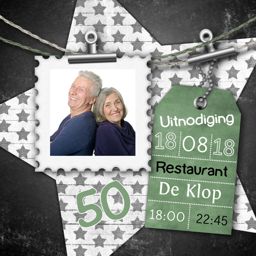 Feest sterren hip en trendy foto - Jubileumkaarten Jubileumkaarten - Feest sterren hip en trendy foto