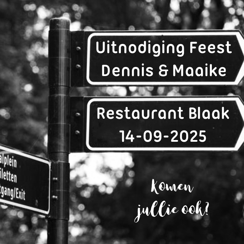 feest wegwijzer zelf invullen - Jubileumkaarten Jubileumkaarten - feest wegwijzer zelf invullen