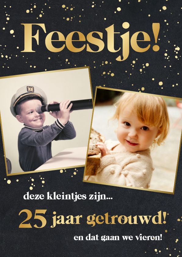 Grappige uitnodiging jubileum - deze kleintjes zijn getrouwd - Jubileumkaarten Jubileumkaarten - Grappige uitnodiging jubileum - deze kleintjes zijn getrouwd