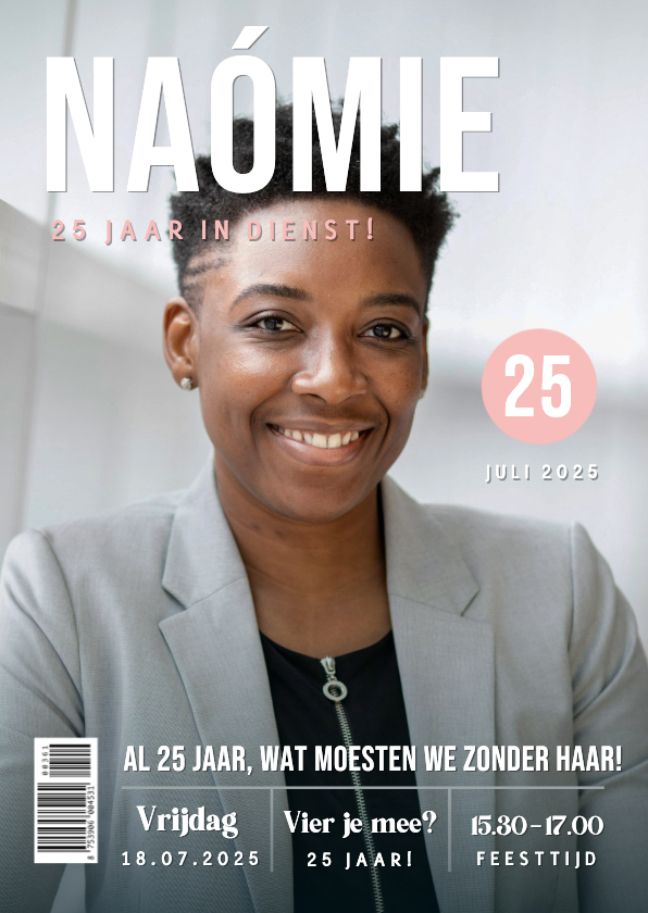 Grappige uitnodigingskaart tijdschrift -jubileum medewerker - Jubileumkaarten Jubileumkaarten - Grappige uitnodigingskaart tijdschrift -jubileum medewerker