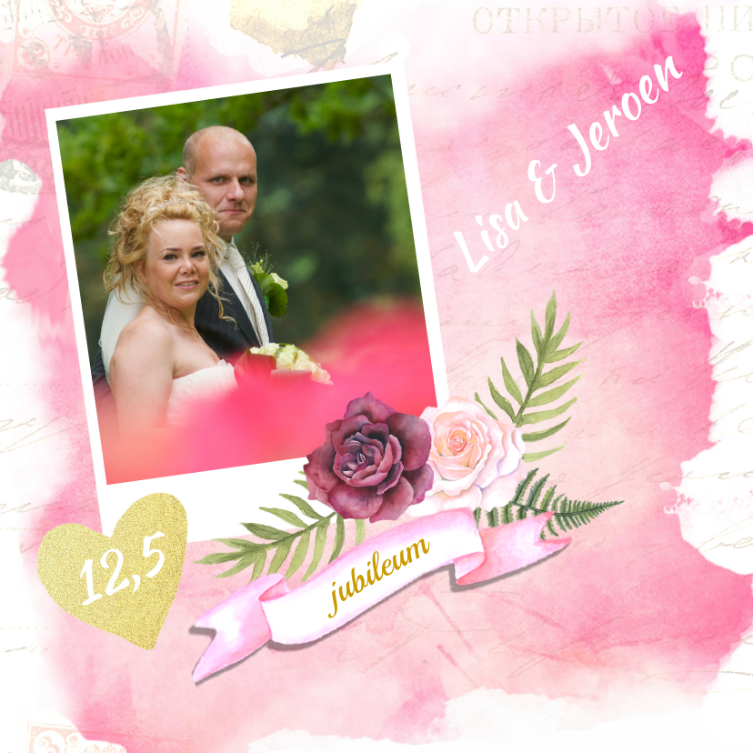 huwelijksjubileum aquarel - Jubileumkaarten Jubileumkaarten - huwelijksjubileum aquarel