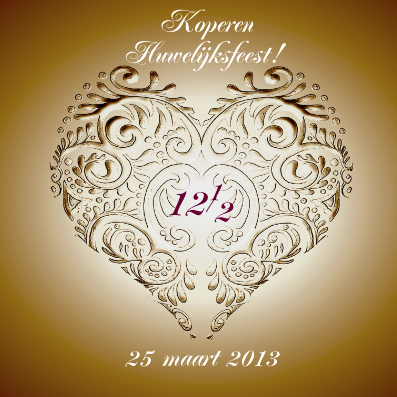 huwelijksjubileum koper met hart - Jubileumkaarten Jubileumkaarten - huwelijksjubileum koper met hart