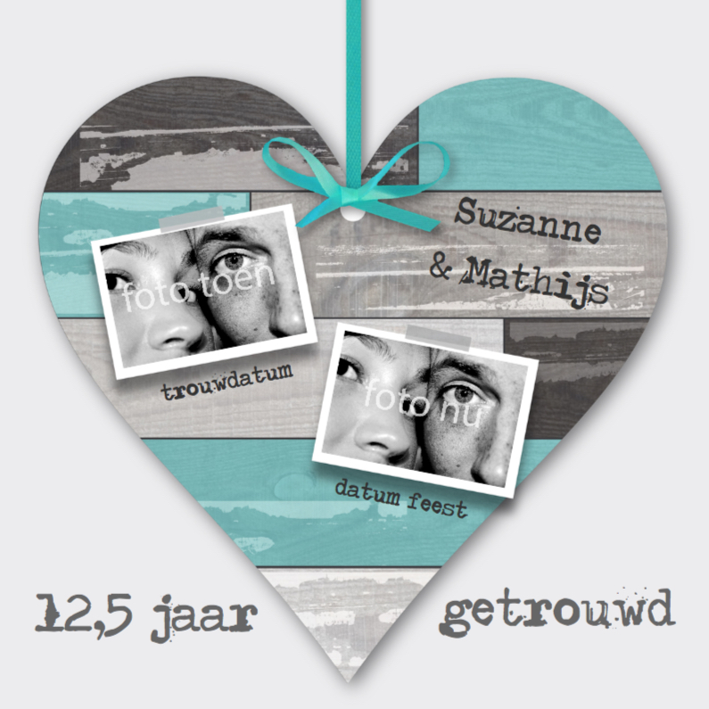 Huwelijksjubileum Steigerhout Hart - Jubileumkaarten Jubileumkaarten - Huwelijksjubileum Steigerhout Hart