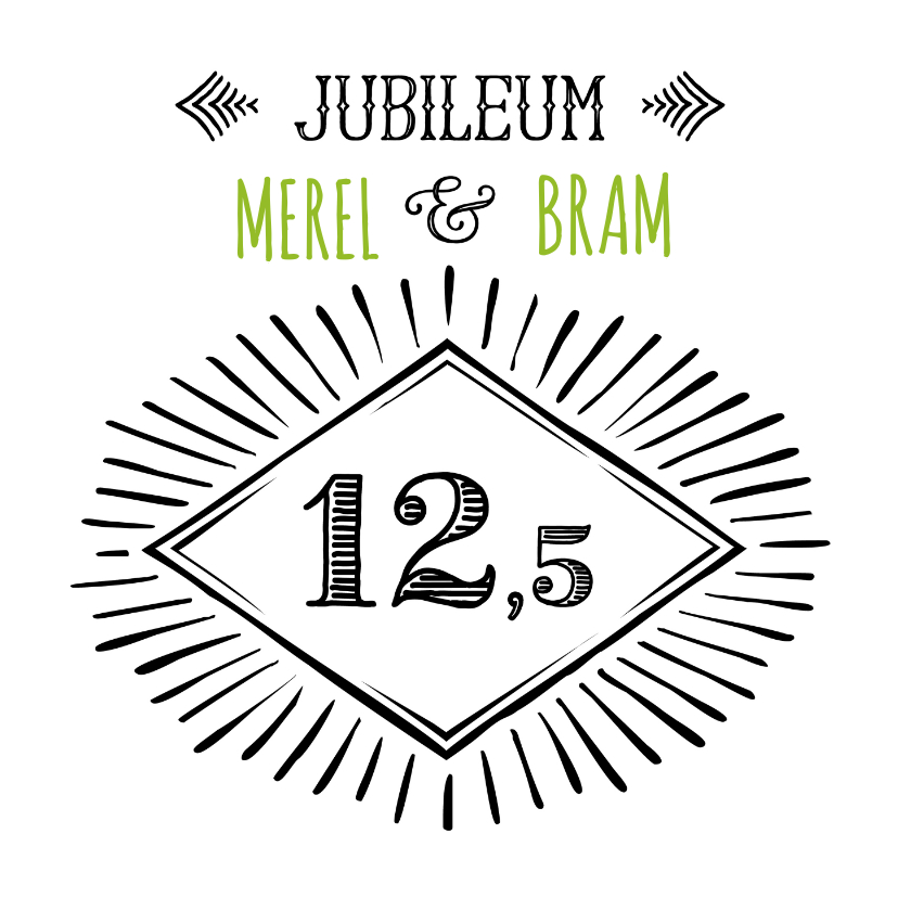 Jubileum 12,5 handlettering OT - Jubileumkaarten Jubileumkaarten - Jubileum 12,5 handlettering OT