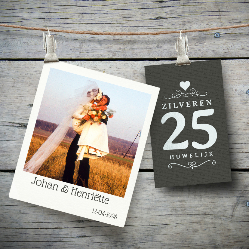 Jubileum 25 jaar huwelijk hout - Jubileumkaarten Jubileumkaarten - Jubileum 25 jaar huwelijk hout