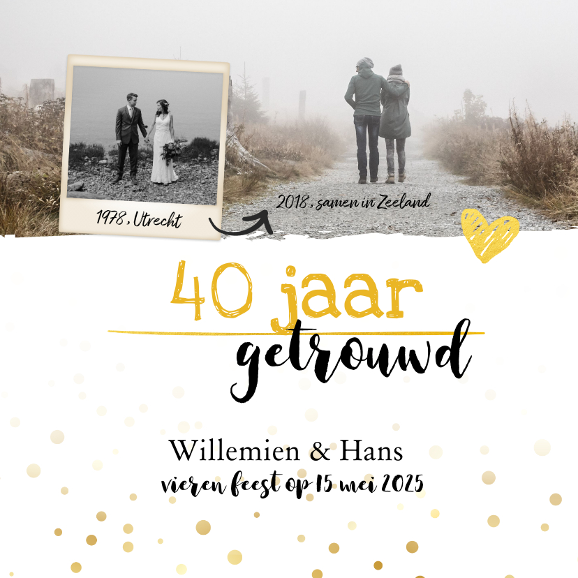 Jubileum - 40 jaar samen feestje foto - Jubileumkaarten Jubileumkaarten - Jubileum - 40 jaar samen feestje foto