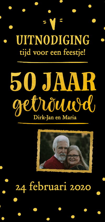 Jubileumkaarten - Jubileum - 50 jaar getrouwd langwerpig