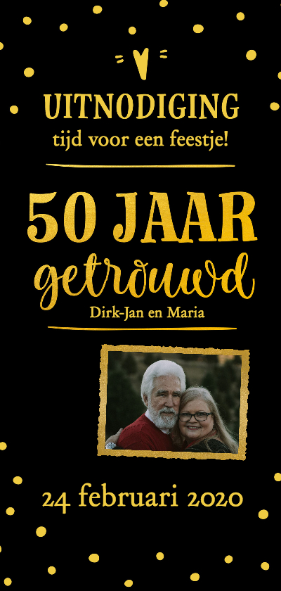 Jubileum - 50 jaar getrouwd langwerpig - Jubileumkaarten Jubileumkaarten - Jubileum - 50 jaar getrouwd langwerpig