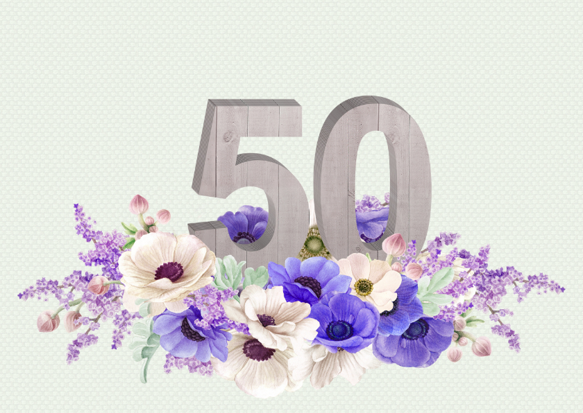 Jubileumkaarten - Jubileum anemonen 50 jaar