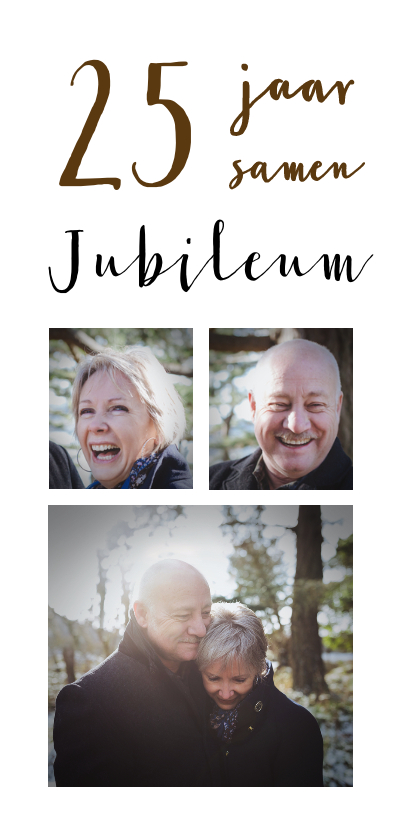 Jubileumkaarten - Jubileum  collage 25 jaar 3 foto's